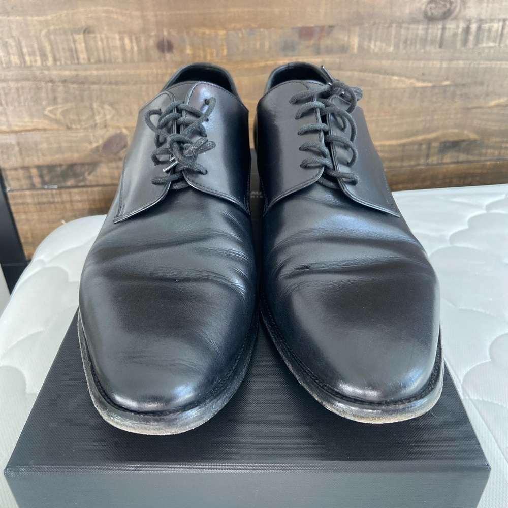 Saint Laurent Classic Black Leather Derbys